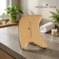 Medieval Edge KGR003 100% Original Kansa Metal R-Shaped Gua Sha Thérapie de beauté naturelle Massage facial Usine indienne Soin de la peau