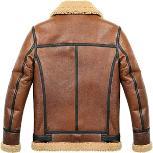 Vente Flash 2026 – Manteau en Cuir de Mouton Véritable Surdimensionné pour Blousons Aviateur, avec Fermeture Éclair en Soie Rayée, Idéal Printemps-Hiver - Product Image 4