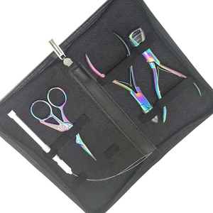 Kit de pinces pour extensions capillaires dorées, applicateur de micro-anneaux, pinces de retrait, outil à boucles pour cheveux, pince à cheveux en métal, ciseaux pour extensions de trame - Product Image 4