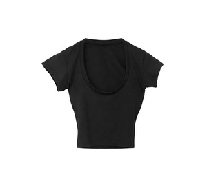 T-shirt court décontracté à manches courtes pour femmes, 100% coton, à la mode, avec logo personnalisé - Product Image 3