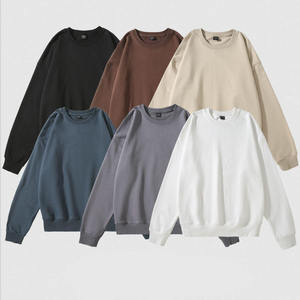 Wholesale Men's Neck <b>Sweatshirts</b> Heavyweight 420 GSM Cotton Drop-Shoulder Oversized Solid Vintage Custom Logo <b>Embroidery</b> - Product Image 4