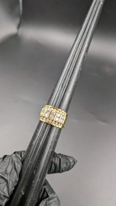 Moissanite Cluster <b>for</b> <b>Men</b> 925 <b>Silver</b> Yellow Gold Finish Look <b>Ring</b> Luxury Wedding Band Hip Hop Diamond Jewelry <b>for</b> <b>Men's</b> - Product Image 3