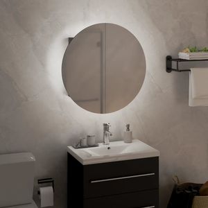 15.7 grigio \ "x15.7 \" x6.9 \ "mobile bagno con specchio rotondo e LED categoria di prodotti da bagno - Product Image 3