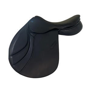 Selle d'équitation anglaise en cuir avec arceau en bois, noire, taille complète - Product Image 3