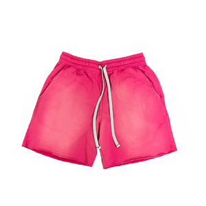 350G Spray Bleach Washed French Terry Sweat Shorts Elastic <b>Drawstring</b> Customizable Casual Shorts - Product Image 3