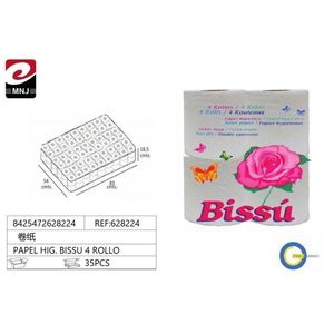 Carta igienica Bissu, 4 rotoli a doppio strato per uso in bagno - Product Image 1