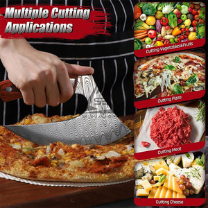 Handmade Wood <b>Handle</b> Pizza Cutting <b>Axe</b> with Stainless Steel Blade Custom Logo Customizable Color & Size 3-Year Warranty-Hot Sale - Product Image 3