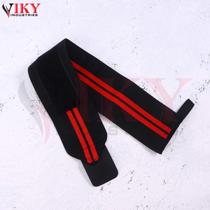 Bandes de soutien pour poignets à rayures rouges pour l'entraînement de force, bandages élastiques réglables avec boucle pour le pouce, pour la musculation et les exercices de force - Product Image 5