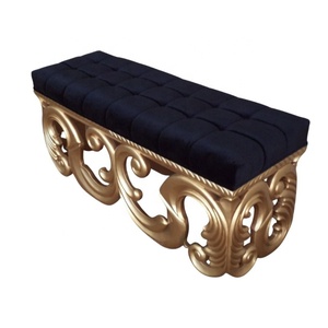 Banc de Reproduction Antique Style Français Ottoman Vintage Meubles de Maison Sculpté à la Main Tabouret en Bois Chaise de Salon - Product Image 6