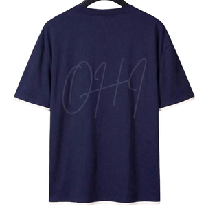 Custom Oversized <b>Navy</b> Blue <b>Tie</b>-Dye Men's Cotton T-Shirt Streetwear Breathable 320g Heavyweight Casual Loose Fit Summer Fashion - Product Image 1