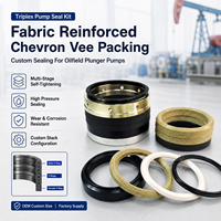 Kit de joints en cuir de vachette renforcé de tissu Dlseals Chevron Vee pour pompe à piston triplex de champ pétrolier sur mesure