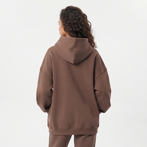 Women's Pullover Fleece Hoodies Hooded Front Option Full Sleeve Drop Shoulder Oversize Heavy <b>Weight</b> 430GSM Winter Hip Hop Style - Product Image 2