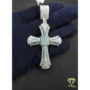 Colgante de Plata 925 con Baño de Rodio y Moissanita Estilo Hip Hop con Dibujos Animados y Certificado GIA - Product Image 6