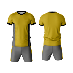 Conjunto de Uniforme Deportivo para Hombre, Camiseta de Fútbol con Cuello en V Roja y Gris, Manga Corta, Absorbe la Humedad, Impresión Sublimada para Todas las Temporadas - Product Image 2