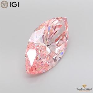 Diamant de laboratoire CVD de 5,50 carats, couleur rose vif fantaisie, clarté VS1, avec certificat IGI, forme marquise, idéal pour une bague de mariage - Product Image 5