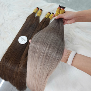 Precio al por mayor: Extensiones de cabello virgen 100% vietnamita de primera calidad, lisas como hueso, a granel, de 16 a 32 pulgadas, súper doble densidad. - Product Image 1