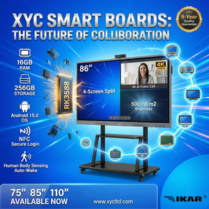 Massive Memory Capacity 86 Inch 4K IFPD 16GB RAM 256GB ROM Android 15 OS 40 Point Touch AI Person Tracking Camera Windows 11 PRO - Product Image 3