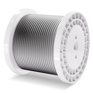 Cavo in Acciaio al Carbonio Zincato 7x19 Fili, Resistenza alla Rottura 7000 Libbre, 1/4" 250 ft, per Recinzioni, Tralicci e Cancelli - Product Image 5