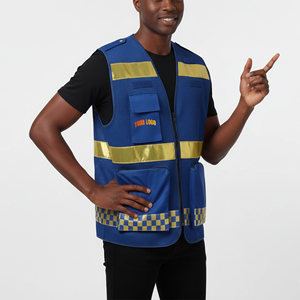 Custom Hi Vis ANSI Class 2 Waterproof LED Flash Mesh Safety Vest Men's <b>Construction</b> Workwear Customized Logo - Product Image 6