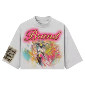 Camiseta Gráfica Oversize Personalizada 100% Algodón con Estampado Artístico Colorido, de Alto Gramaje, Ecológica, Transpirable, con Hombros Caídos, Estilo Urbano - Product Image 1
