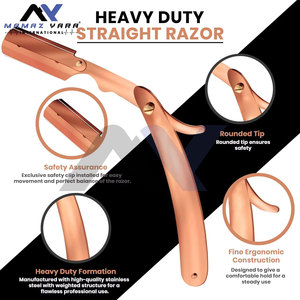 Rasoir droit de barbier personnalisé couleur or rose, manuel, en métal, réglable, pour rasage à double tranchant - Product Image 5