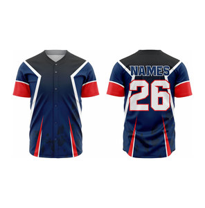 Camiseta de Béisbol Personalizada para Hombre, Sublimada, Transpirable, de Manga Corta, Uniforme de Equipo con Número 26 y Diseño de Nombre en la Espalda - Product Image 1