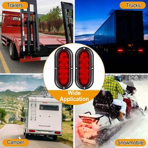2 Luces LED Ovaladas Impermeables IP65 para Freno y Traseras, 10 LED, Lámpara de Freno y Señal de Giro para Vehículos - Product Image 6