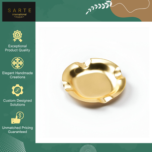 Premium Quality Bulk Supply Handmade Decorative Brass Natural Luxury Hand Carved Polished Surface <b>Table</b> Smoking Ashtray - Product Image 2