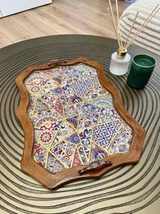 Petit plateau imprimé en bois compact pour bijoux et clés, idéal pour la décoration et la vente en gros, article de service. - Product Image 5