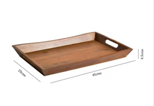 Bandeja de Servir Decorativa de Madera de Mango Natural Hecha a Mano, Elegante Plato Rectangular para Mesa de Centro con Recorte Integrado - Product Image 6