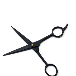 Ciseaux de coiffure en acier inoxydable de qualité supérieure, super coupants, ultra-affûtés, ciseaux de barbier noirs, ciseaux à cheveux - Product Image 2
