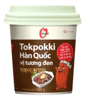 Korean Instant Tokpokki Jjajang Flavor Rice Cake 140g Wholesale O'food | Black Bean Sauce | Non-Spicy | Ready-To-Eat | 12-Month