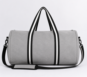 Sac de voyage week-end gris clair, sac de sport, sac fourre-tout avec fermeture éclair, grande capacité, sac à bandoulière portable - Product Image 1