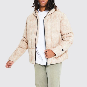 Chaqueta Acolchada Tie Dye para Hombre, con Capucha, Cierre de Cremallera, Cortavientos, Informal, para Invierno, Corte Regular, Relleno de Poliéster - Product Image 1