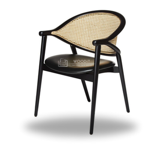 Nouvelle Chaise en Rotin Style Moderne 2026 pour Maison, Café, Restaurant – Rotin Synthétique et Osier avec Coussin 100% Cuir pour Détente et Repas - Product Image 2