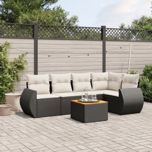 Conjunto de Sofás Modulares Grandes de Ratán PE Negro para Jardín, Elegante Colección de Muebles para Exteriores - Product Image 1