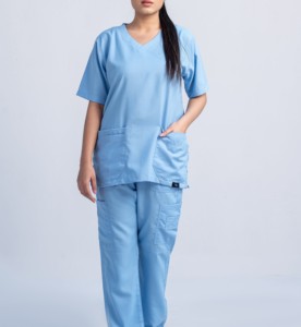 Blouse médicale professionnelle unisexe, anti-plis, en tissu denim durable, confortable, haute qualité, meilleur prix - Product Image 3