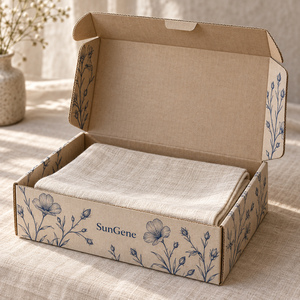 Caja de Cartón Corrugado Personalizada para Juego de Servilletas de Lino - Product Image 1