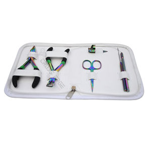 Juego de Alicates para Extensiones de Cabello con Micro Anillos y Nano Anillos Rainbow, Herramienta de Crimpado Microlink, Removedor de Cuentas, Enhebrador de Lazos y Separador de Dedos - Product Image 1