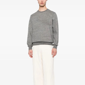 <b>Men</b> Crew Neck Long Sleeve Nonwoven Breathable Quick Dry Sweatshirt Plain Grey 100% Cotton All Seasons Wear - Product Image 5