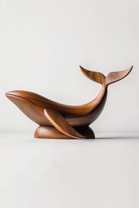 Sculpture de baleine rectangulaire en bronze faite à la main, art paysager moderne pour extérieur, décoration murale éclectique pour salle à manger et intérieur de maison - Product Image 1