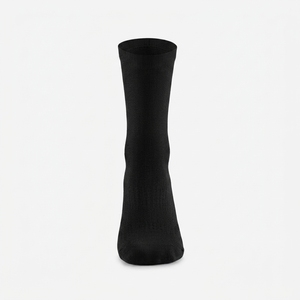 <b>Men's</b> Black Crew <b>Socks</b> Solid Color Knitted Regular Style Daily Wear - Product Image 5