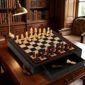 ILAHI's Eco-Friendly Rustic Polished Rectangle <b>Chess</b> <b>Board</b> Game 100% Handmade Pure Wood Animal/Love Style Customized Size <b>Chess</b> - Product Image 2