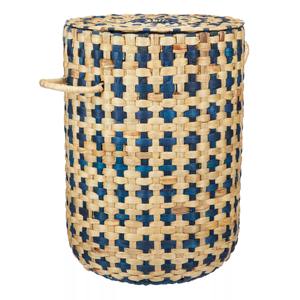 Panier à linge en jacinthe d'eau bleu marine, panier de rangement fait main, vente en gros, écologique, fabriqué au Vietnam - Product Image 4