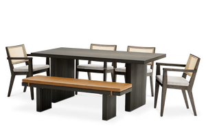 Modern Wooden Dining Room Set 5 Piece Midcentury Style Cross Back <b>Table</b> <b>Chairs</b> <b>Bench</b> Durable Home Furniture for Dining Area - Product Image 2