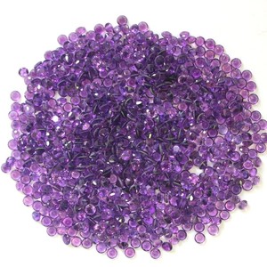 Ametista púrpura natural facetada de corte redondo, piedra preciosa suelta de 2.5 mm, cuentas de amatista calibradas para la fabricación de joyas, collares y anillos. - Product Image 3