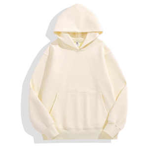 Sweat-shirt à capuche en molleton de coton épais, personnalisable avec logo, coupe oversize, style streetwear, unisexe, bleu marine uni, vente en gros - Product Image 2