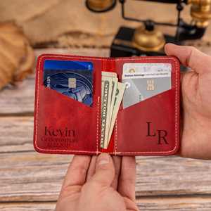 Custom Pull Tab Leather <b>Card</b> <b>Holder</b> RFID Blocking Minimalist <b>Credit</b> <b>Card</b> Case Men's Pocket <b>Card</b> Wallet LNCR-0035B - Product Image 3