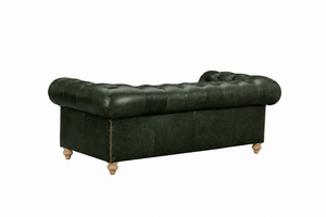 Genuine <b>Leather</b> Chesterfield Sofa Three Seat Tufted Back Rolled Arm Midcentury Modern Sofa <b>Bed</b> for Villa and School Use - Product Image 4