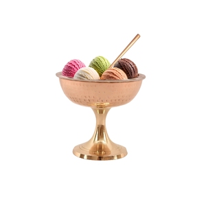 Ensemble de desserts et de coupes à glace en acier inoxydable de qualité supérieure, de qualité alimentaire, avec revêtement en cuivre italien, avec support, logo personnalisé - Product Image 1